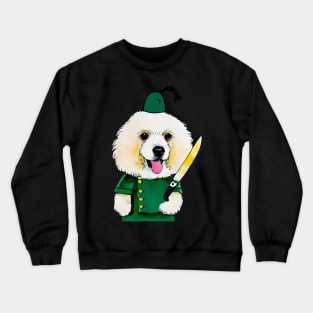 Dog with Knife Crewneck Sweatshirt